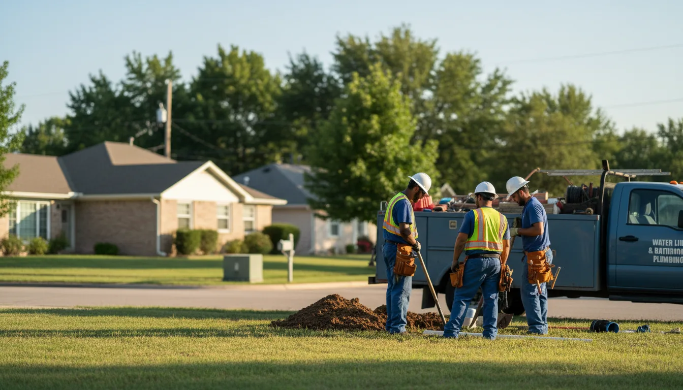 Residential water line and bathroom plumbing service in Hyde Park, PA